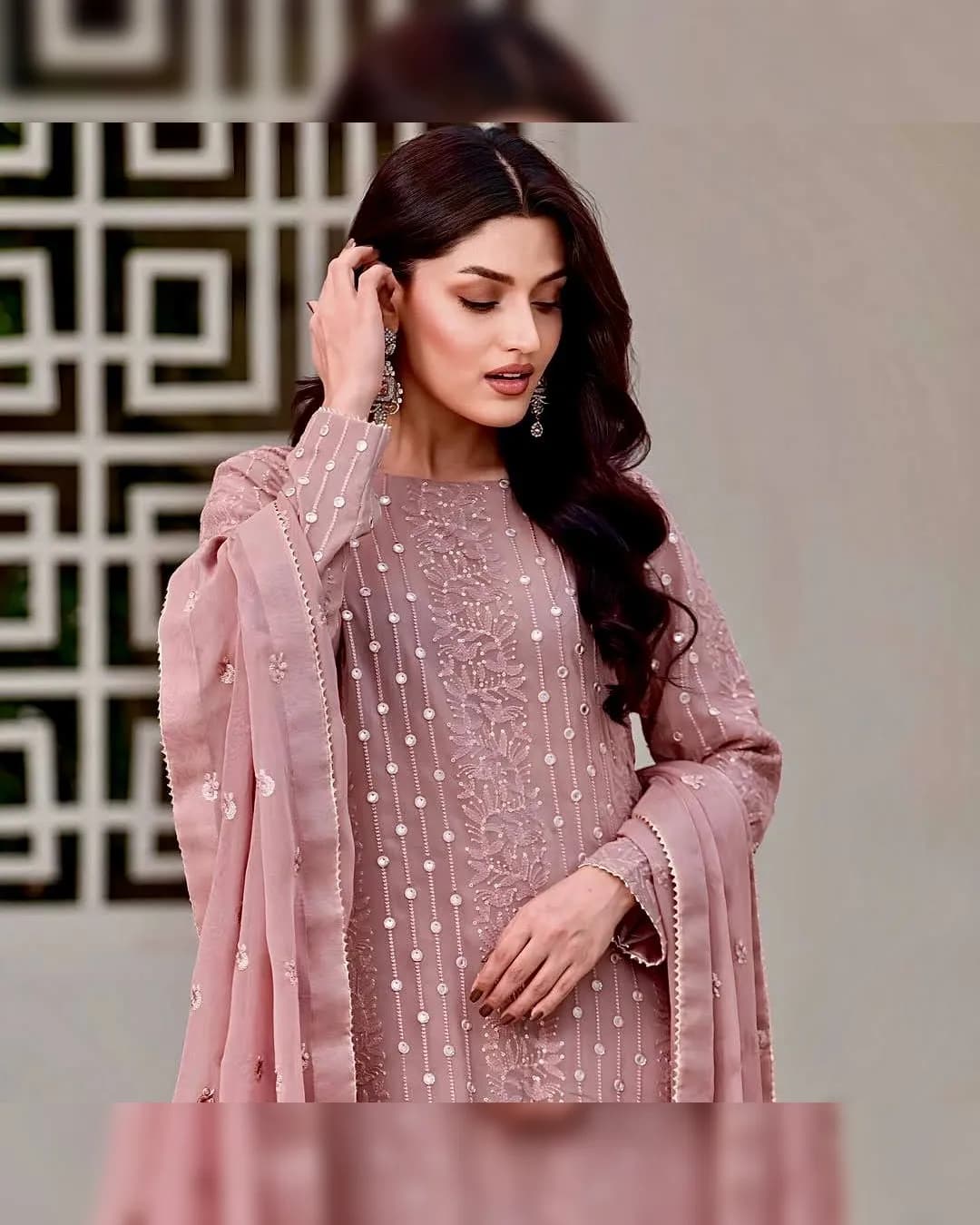 Designer Party Wear Heavy Faux Georgette Top, Sharara & Dupatta Set 🌸💫 alternate view