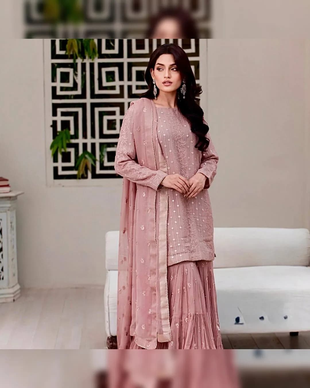 Designer Party Wear Heavy Faux Georgette Top, Sharara & Dupatta Set 🌸💫