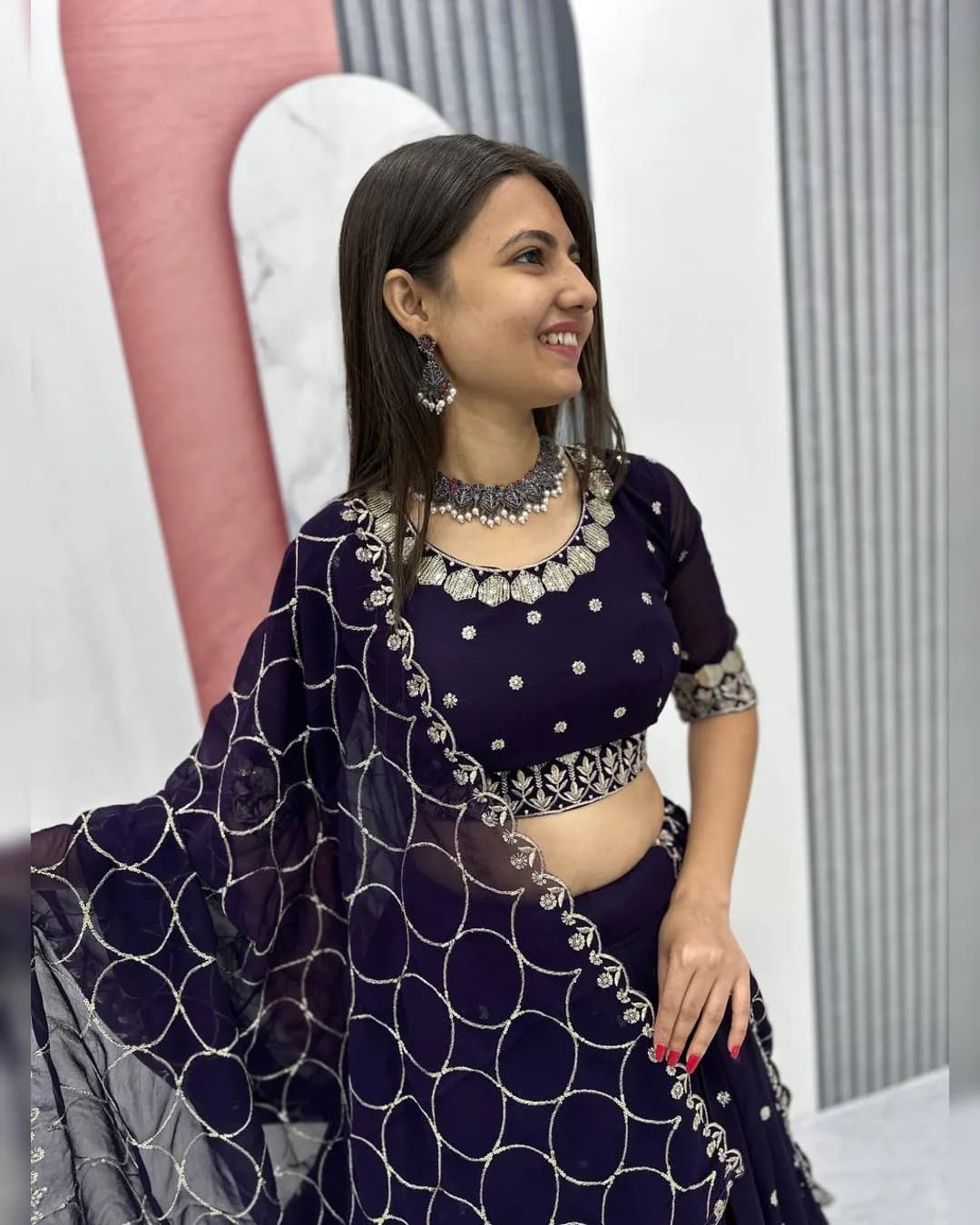 Wedding Special Heavy Embroidered Thread & Sequence Work Lehenga Choli with Dupatta alternate view