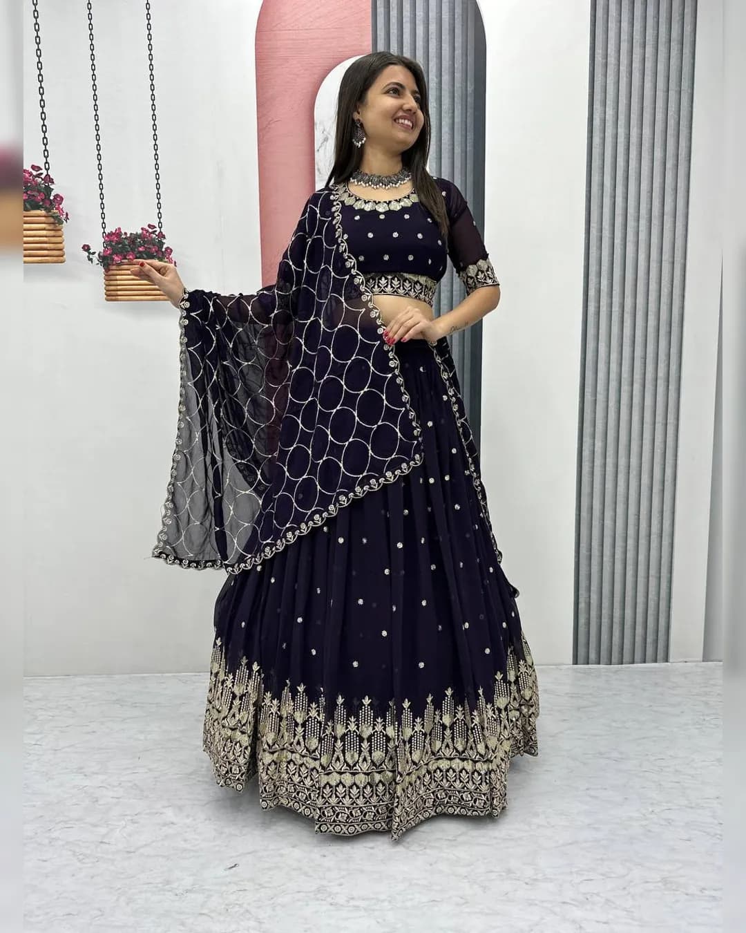 Wedding Special Heavy Embroidered Thread & Sequence Work Lehenga Choli with Dupatta