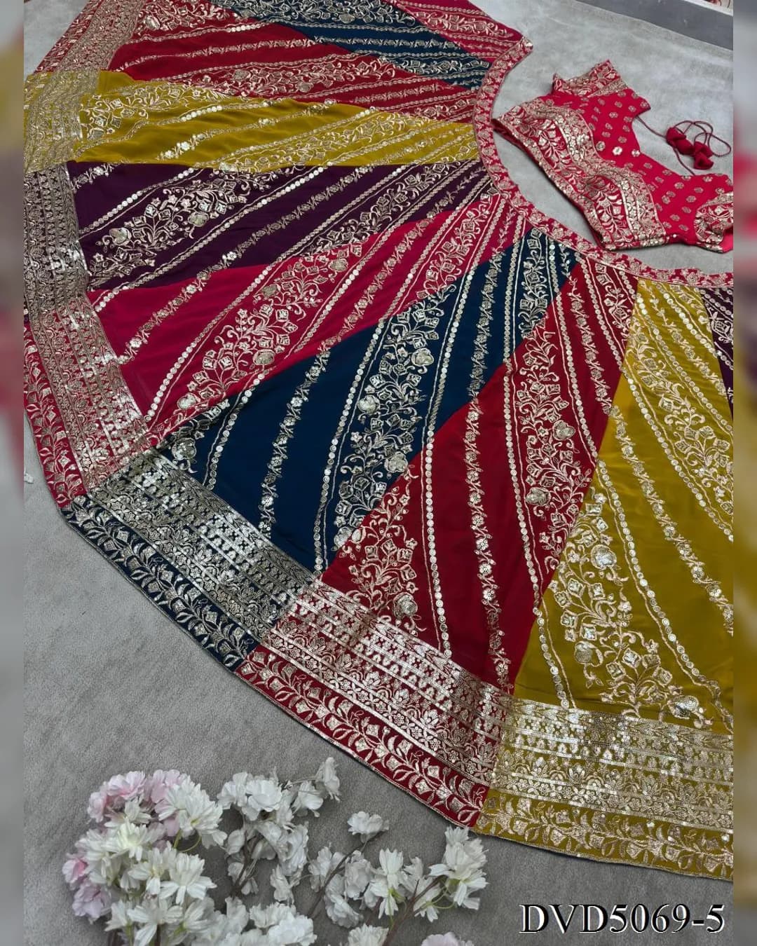 Designer Heavy Embroidered Georgette Lehenga Choli with Dupatta alternate view