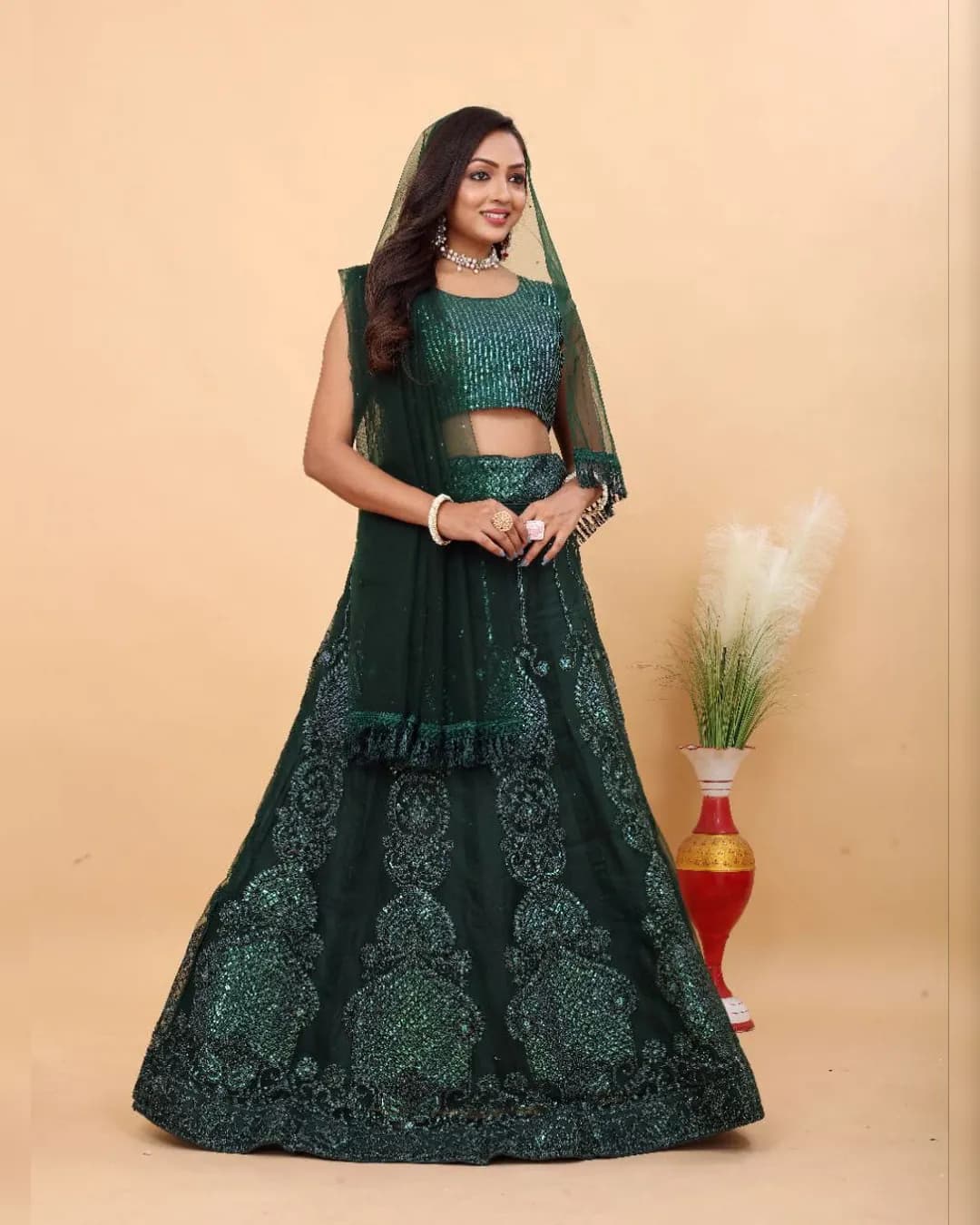 Premium Net Embellished Lehenga Set alternate view