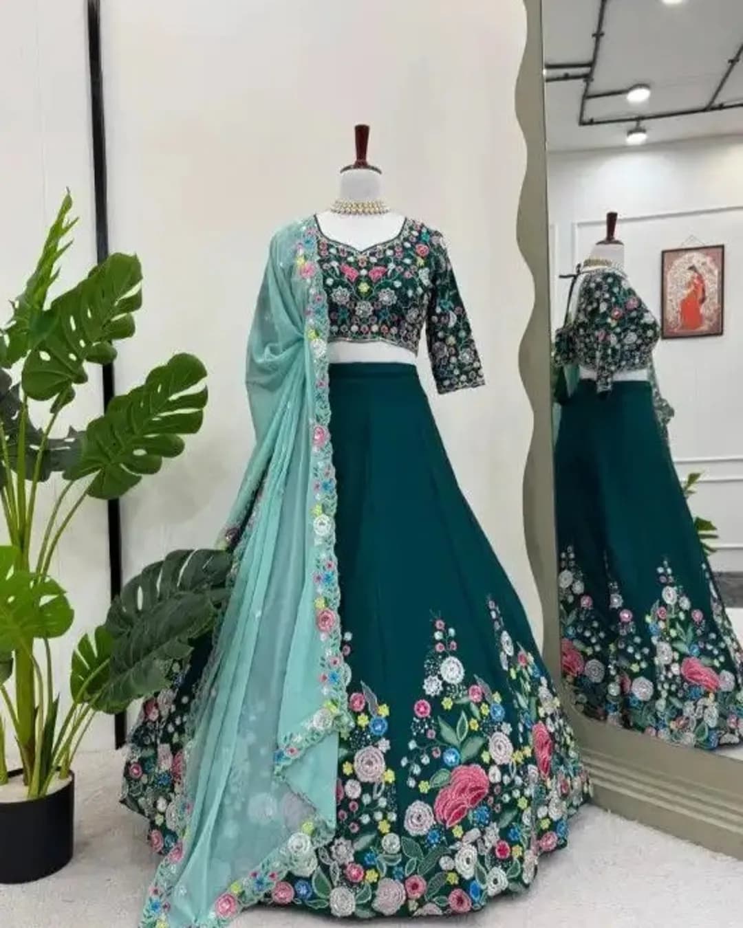 Wedding Special Thread & Sequins Work Lehenga Choli with Cutwork Dupatta