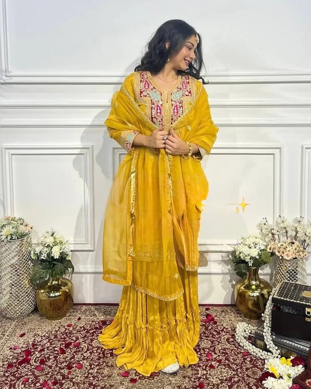 Haldi Special Heavy Embroidered Sharara Set – Perfect for Your Festive Glow!