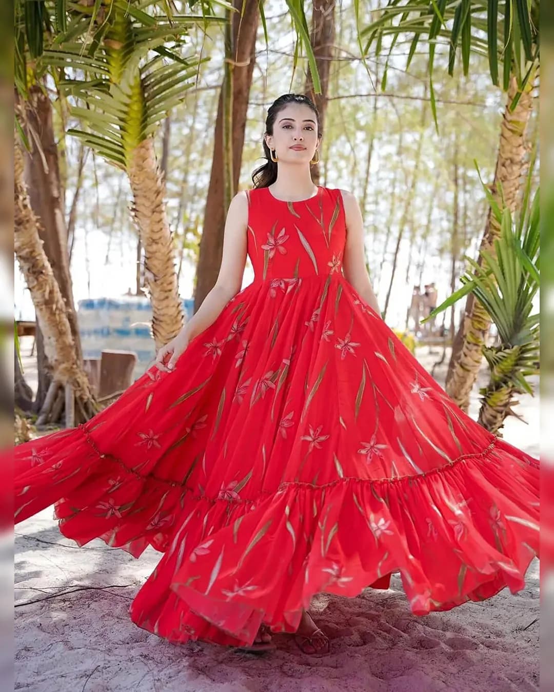 Exquisite Digital Printed Fox Georgette Fully Flared Anarkali Gown alternate view