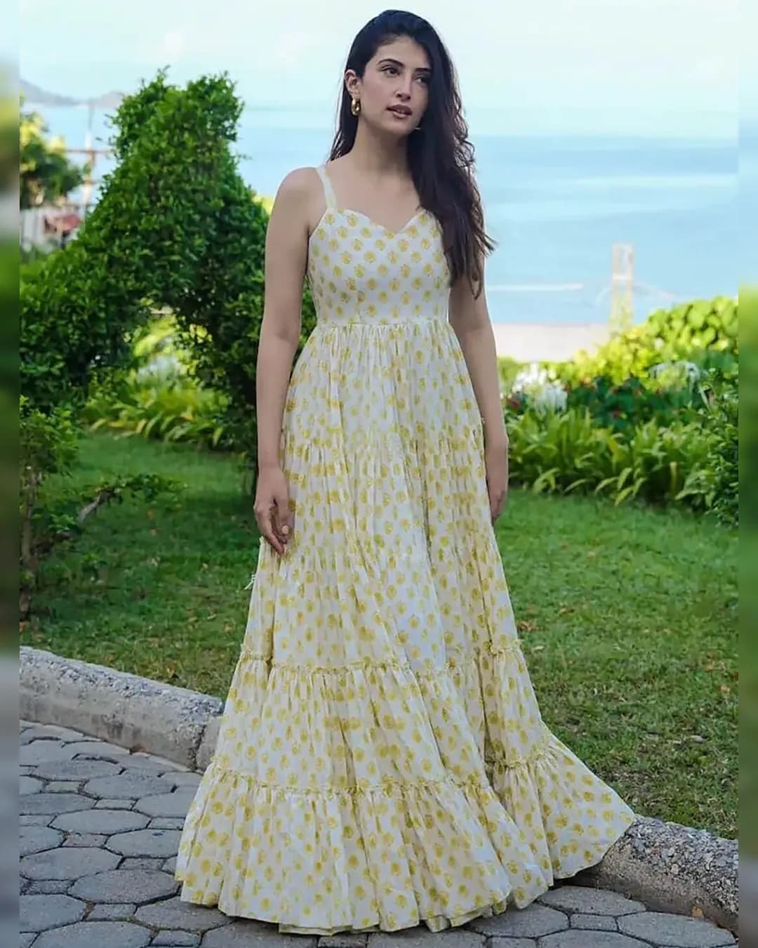 Elegant Heavy Rayon Digital Printed Fully Flared Anarkali Gown alternate view