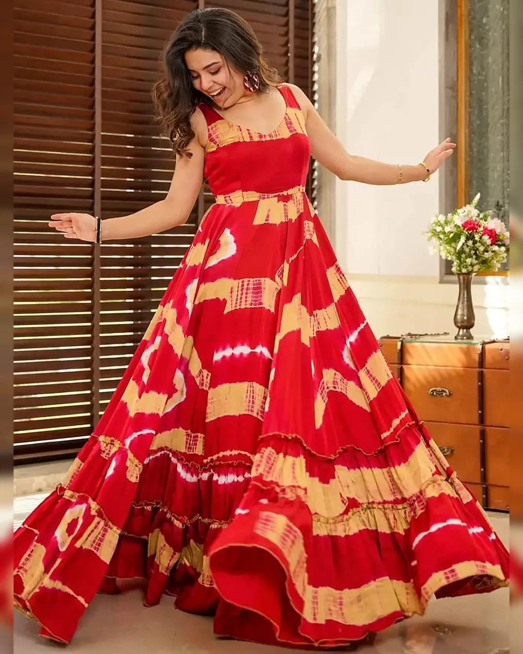 Elegant Heavy Rayon Digital Printed Fully Flared Anarkali Gown alternate view