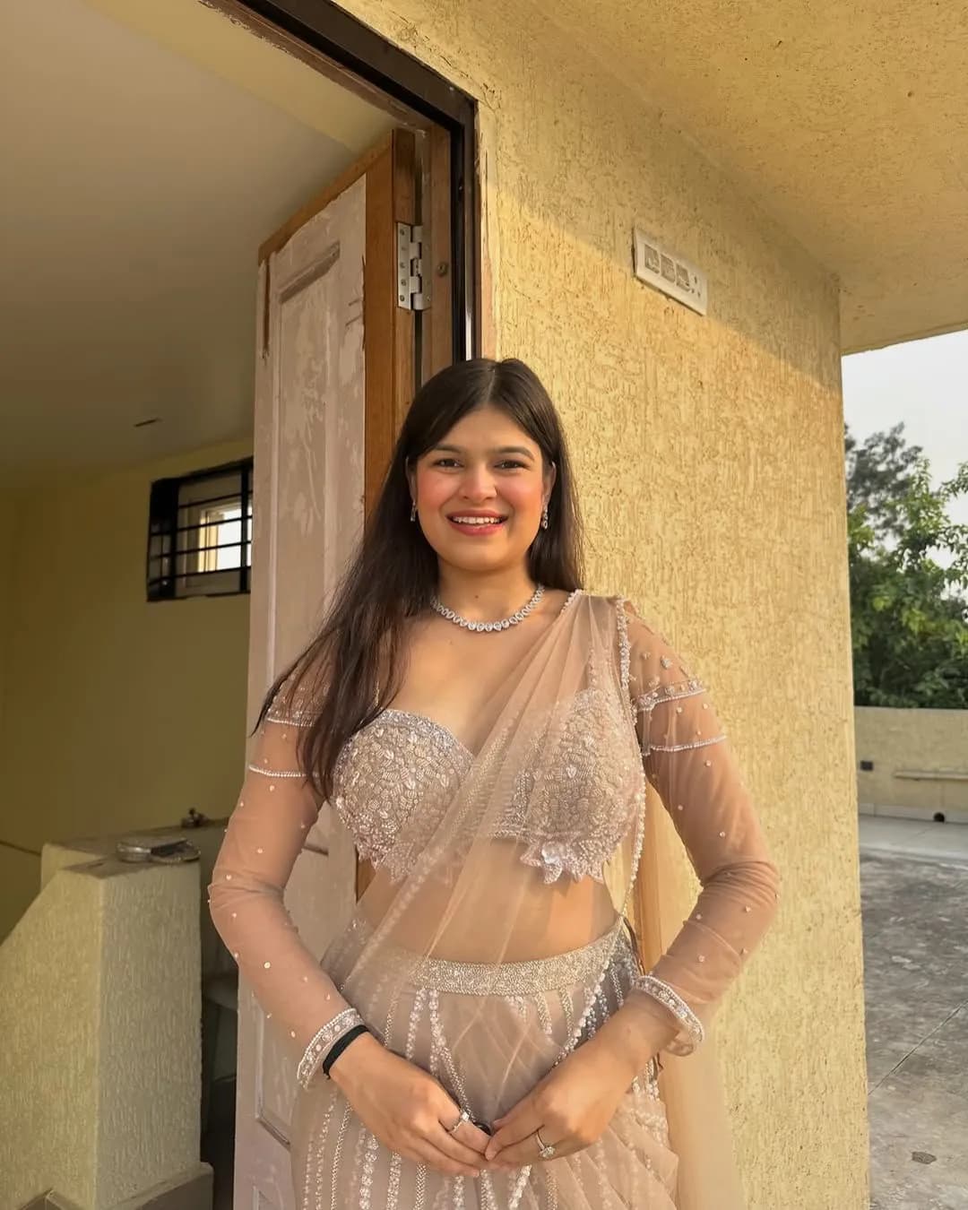 Premium Fish Cut Style Lehenga in Soft Butterfly Net with Heavy Embroidery, Sequins & Jari Work alternate view