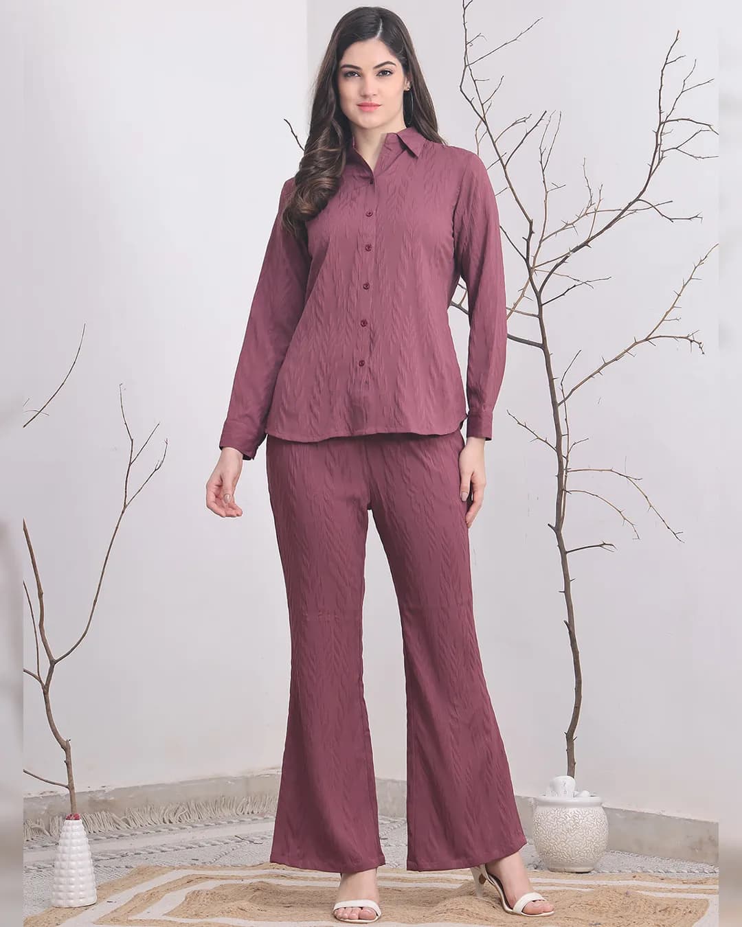 Purple Self-Design Co-Ord Set alternate view