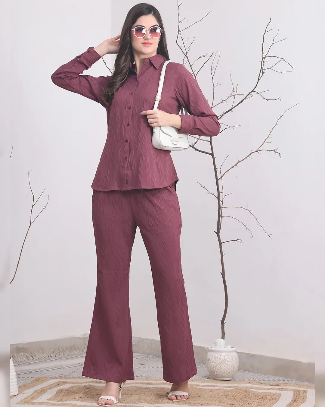 Purple Self-Design Co-Ord Set