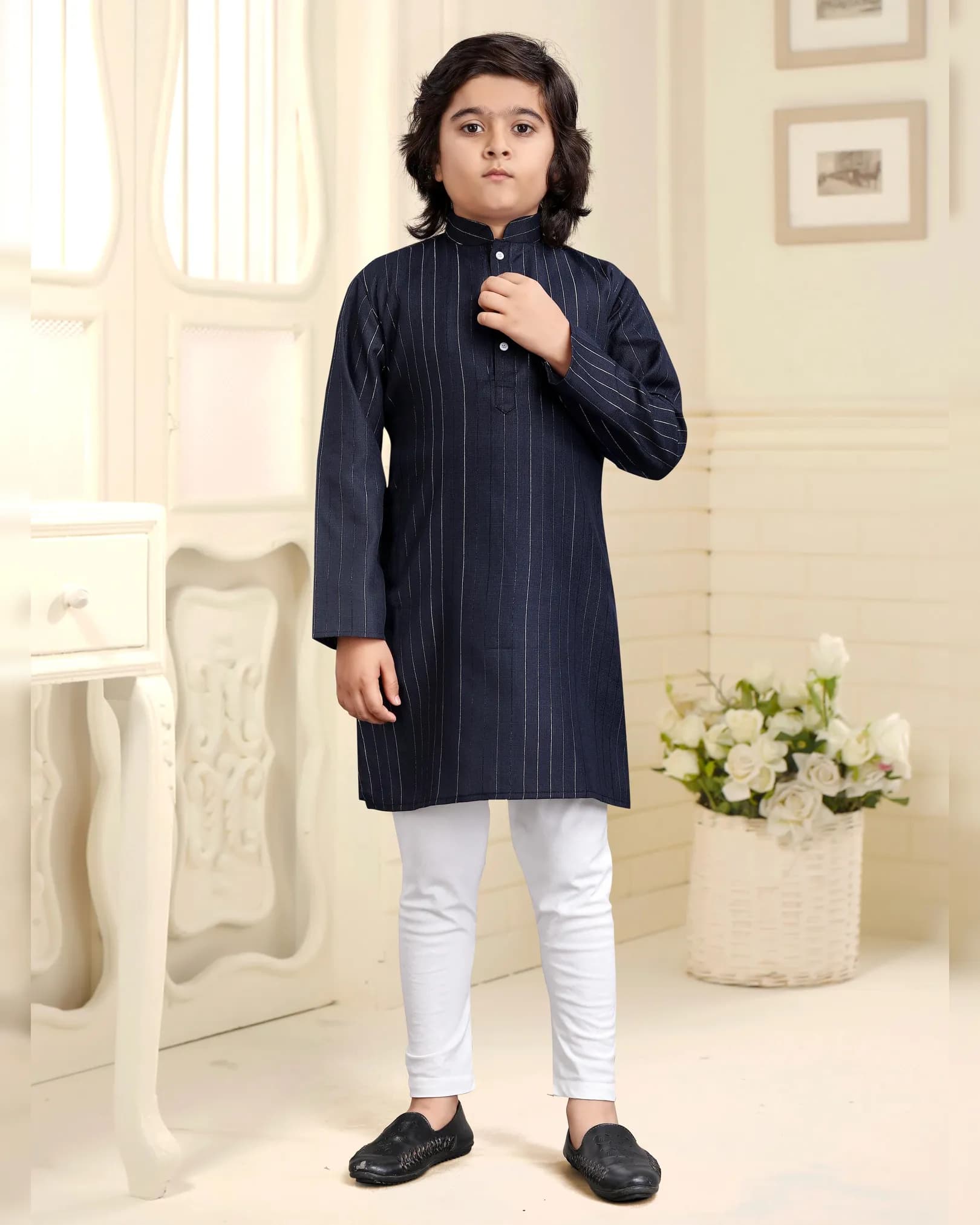 Cotton Festive Boys Kurta Pyjama alternate view