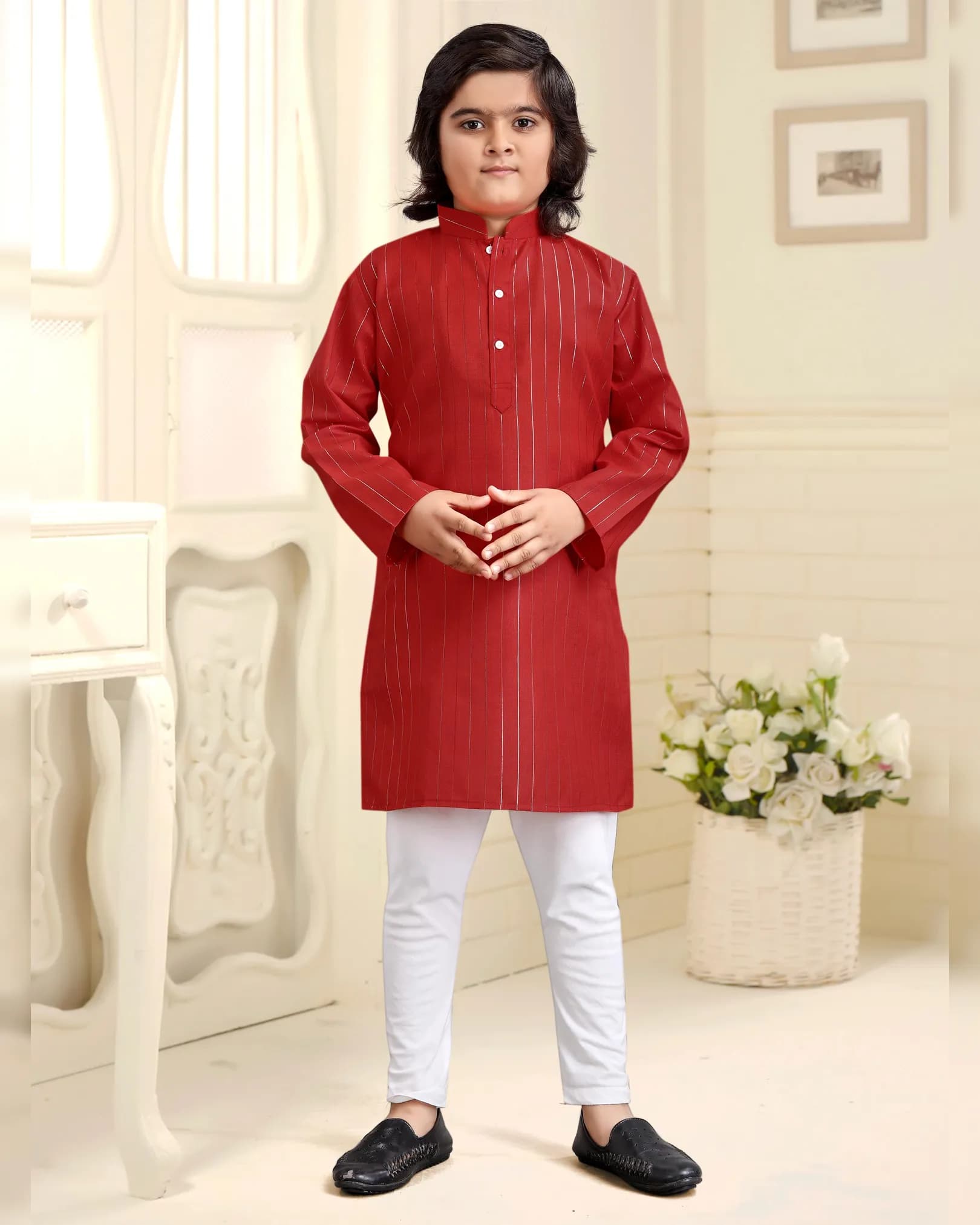 Cotton Festive Boys Kurta Pyjama