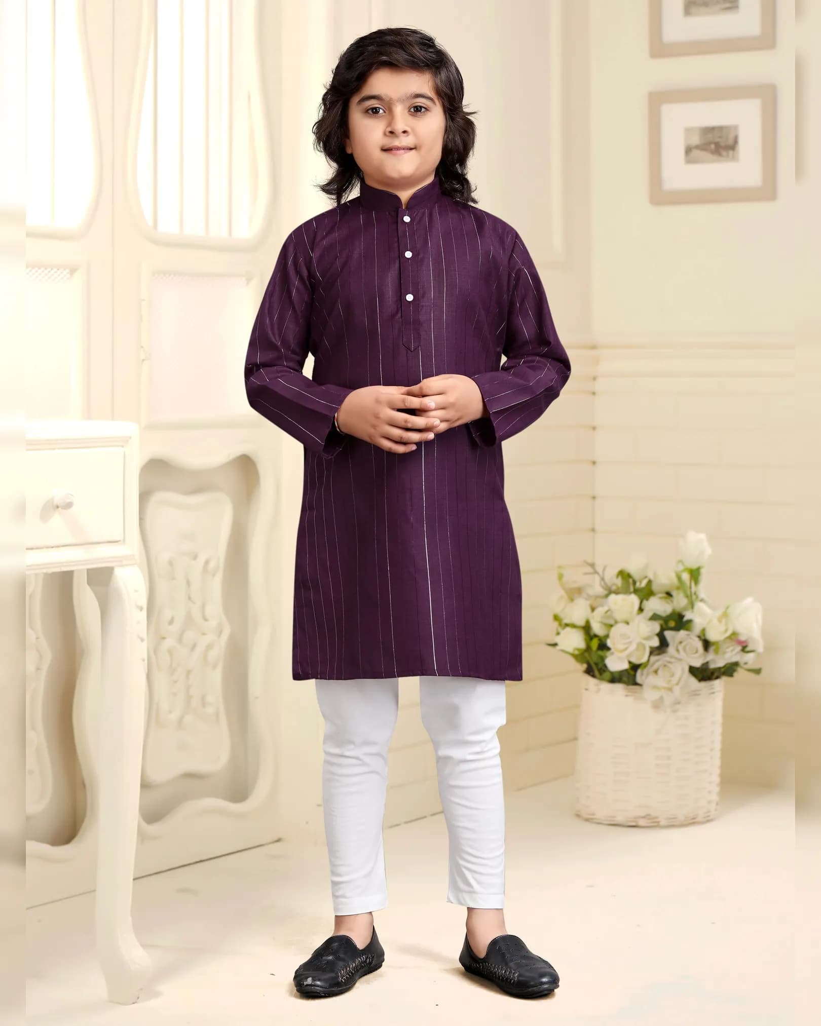 Cotton Festive Boys Kurta Pyjama