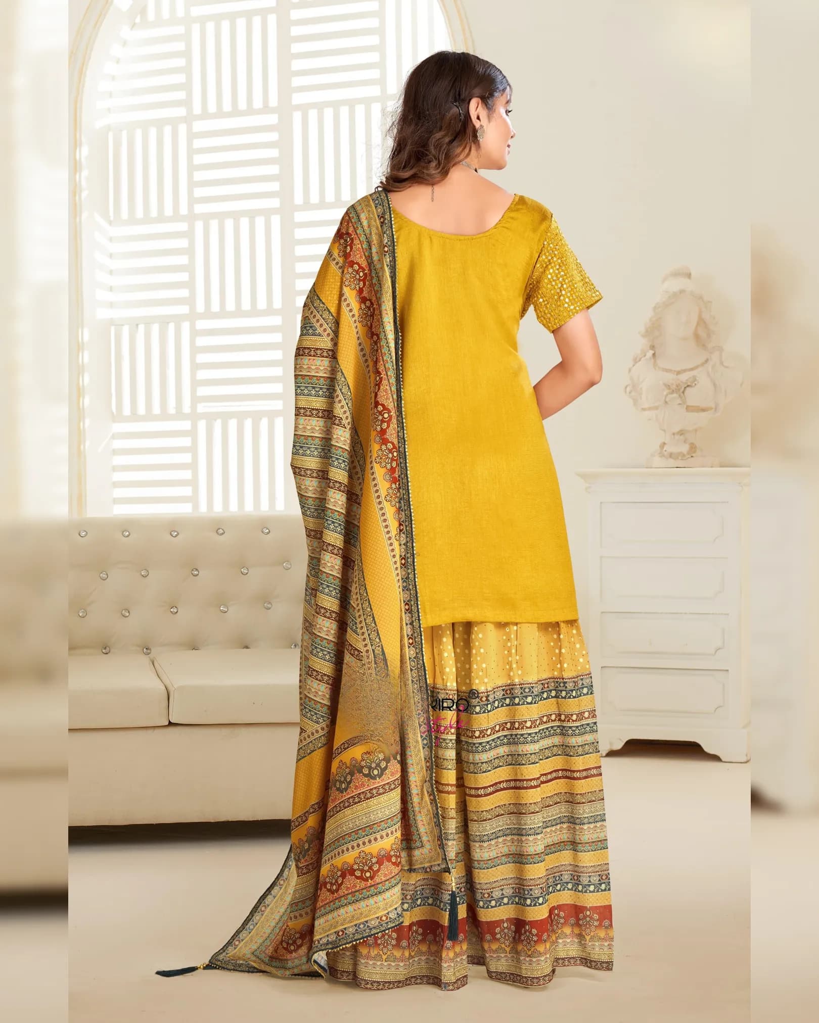 Premium Silk Top with Real Georgette Plazzo & Dupatta Set alternate view