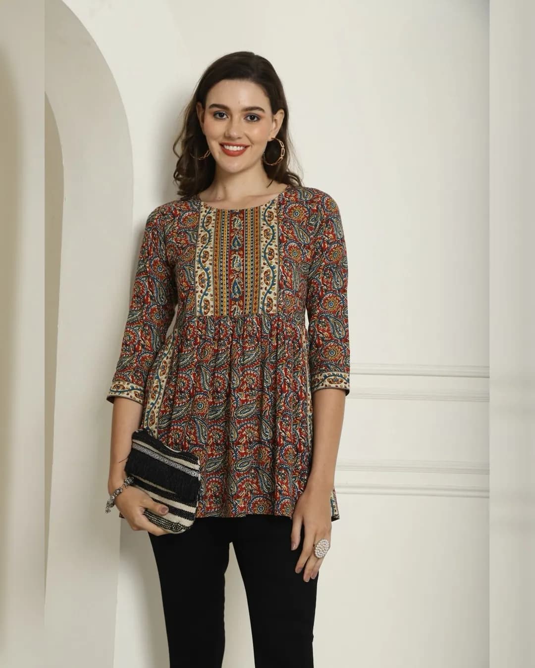 Slim Fit Cotton Short Kurti alternate view