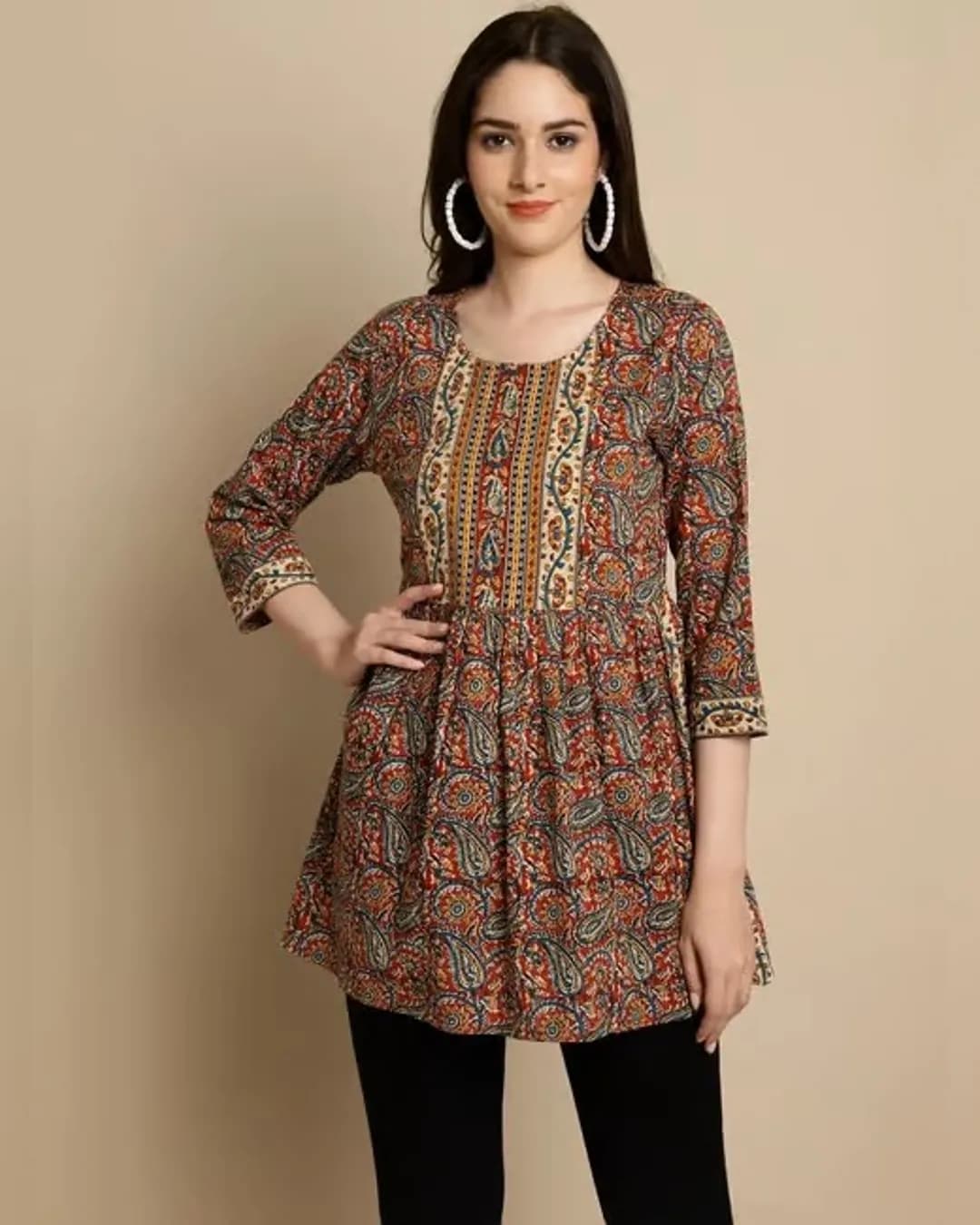 Slim Fit Cotton Short Kurti