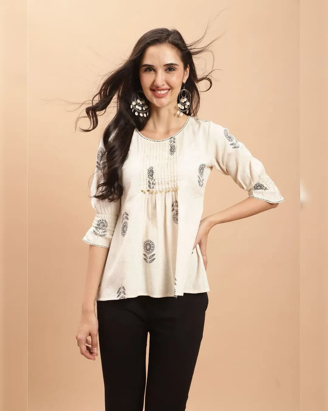 White Women's Cotton Short Top