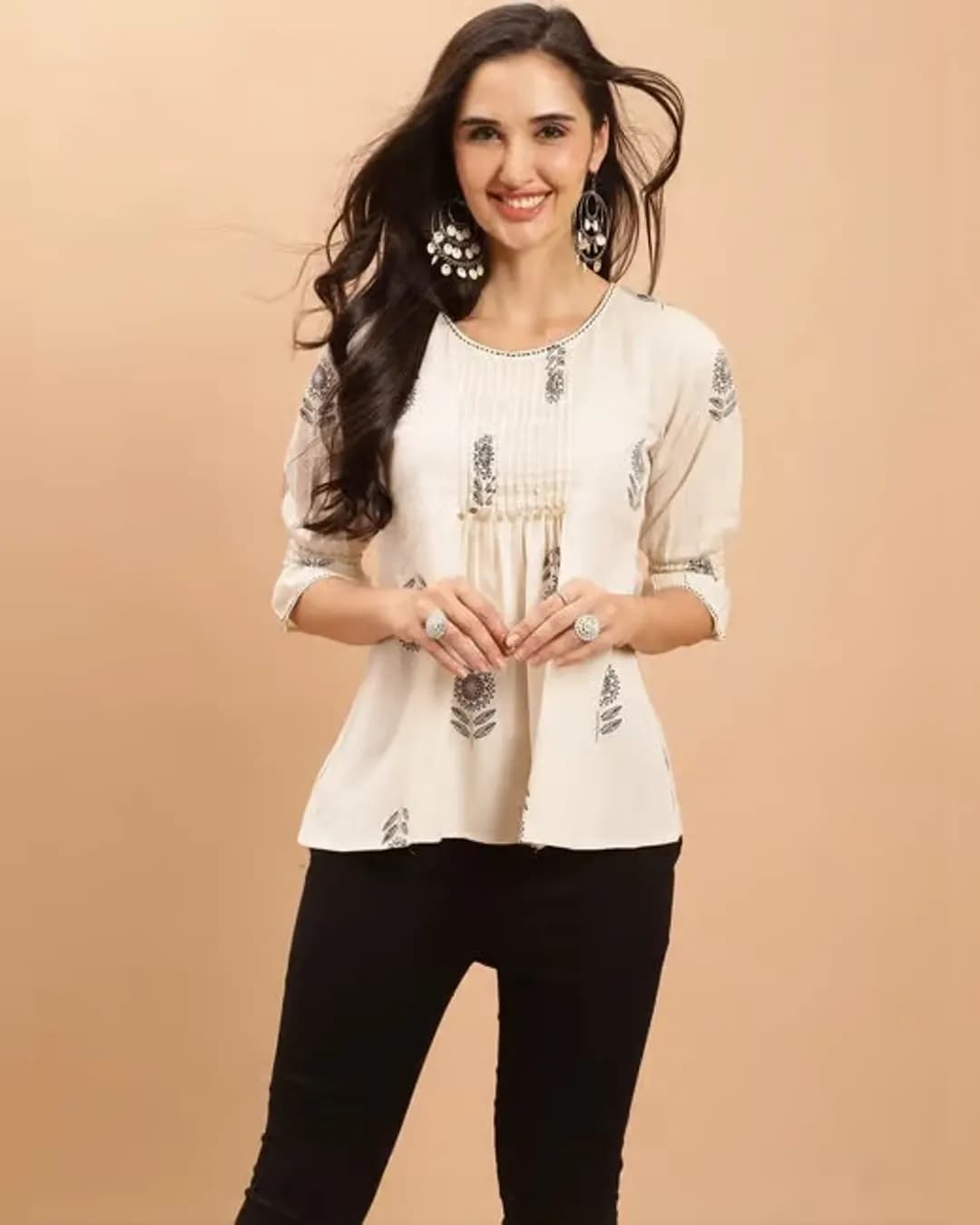 White Women's Cotton Short Top alternate view