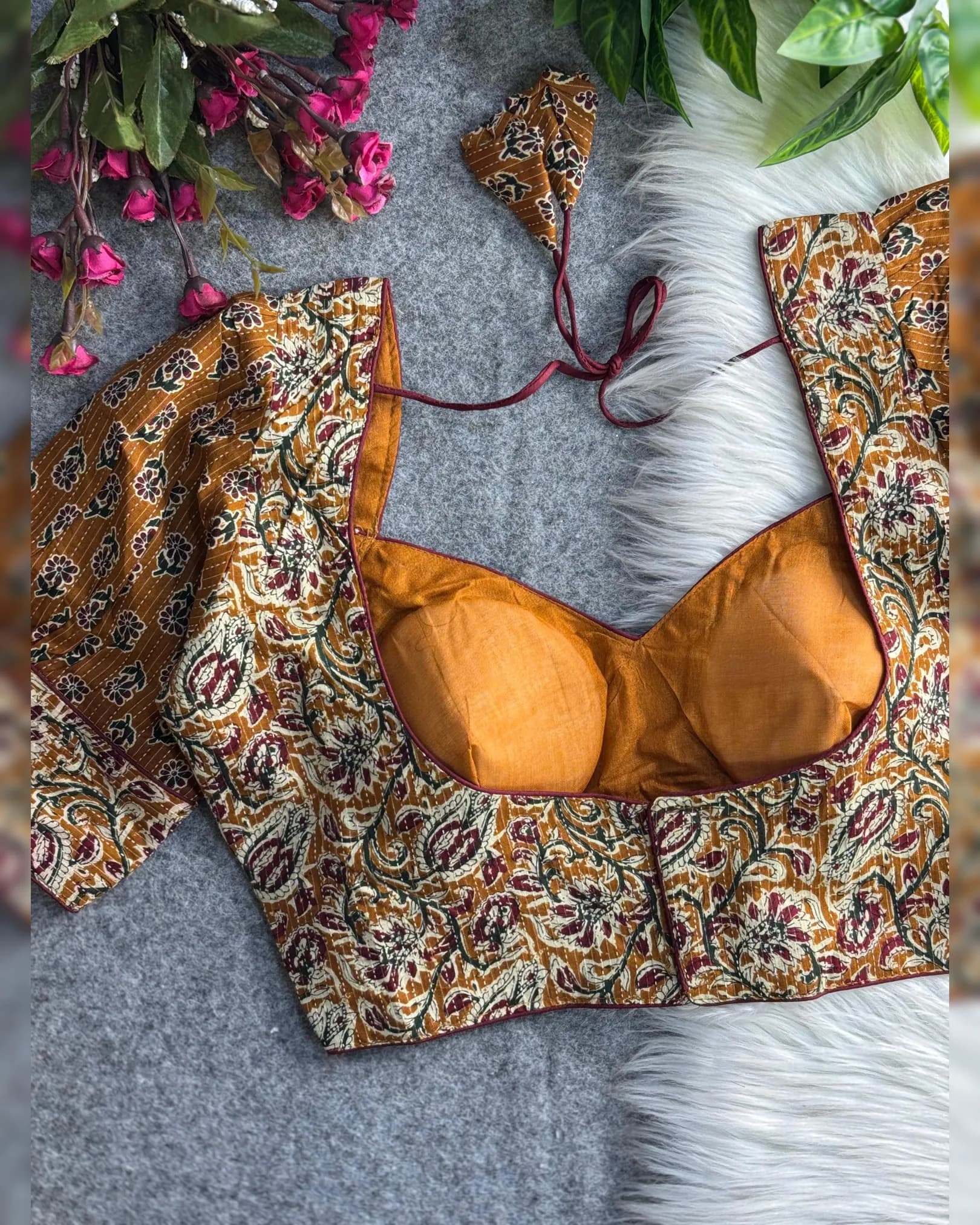 New Summer Special Katha Printed Pure Cotton Partywear Blouse alternate view