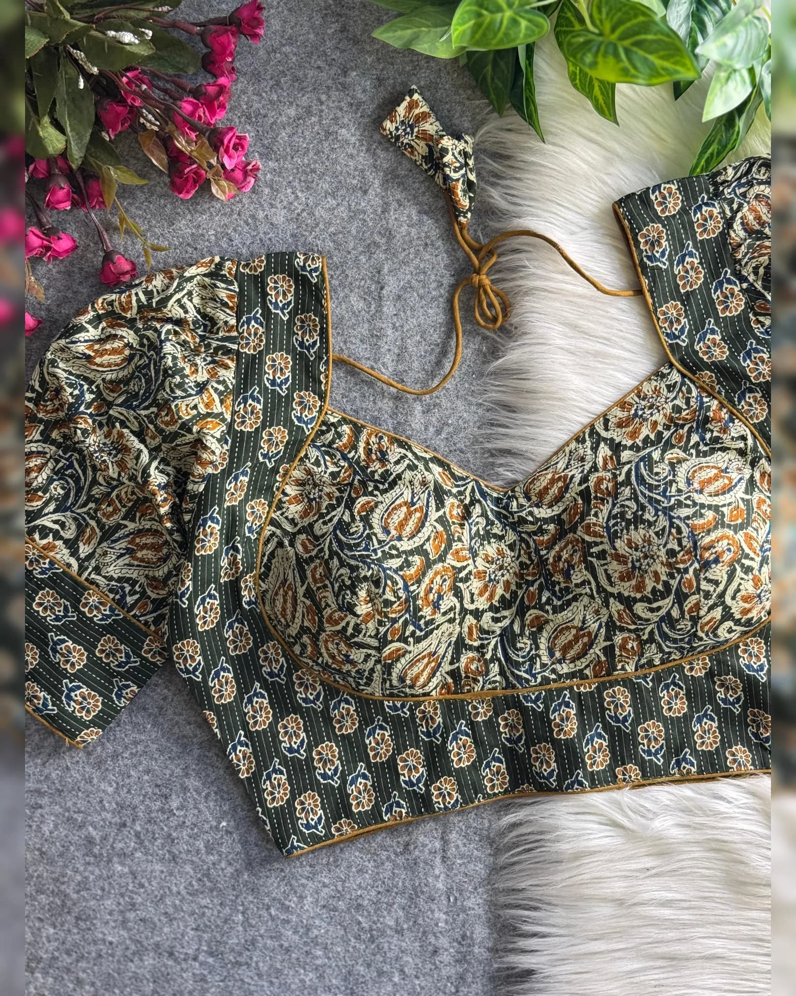 New Summer Special Katha Printed Pure Cotton Partywear Blouse