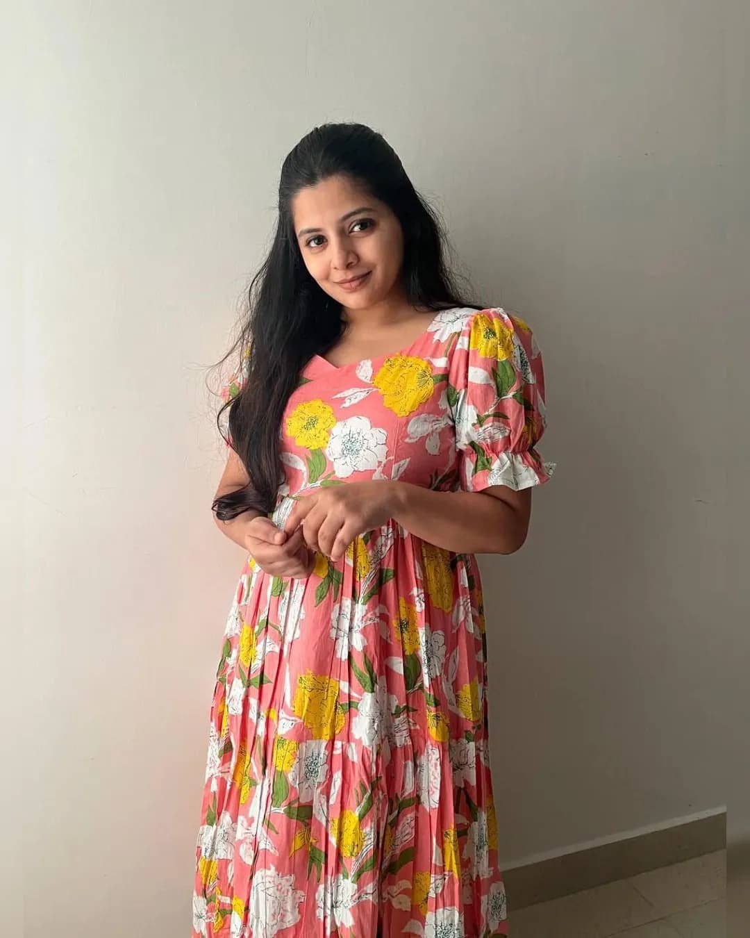 Soft Cotton Floral Print Maxi Dress – Fully Lined, Lightweight & Elegant alternate view