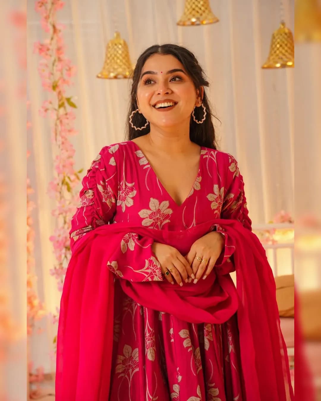 Premium Heavy Rayon Digital Printed Anarkali Gown with Georgette Dupatta alternate view