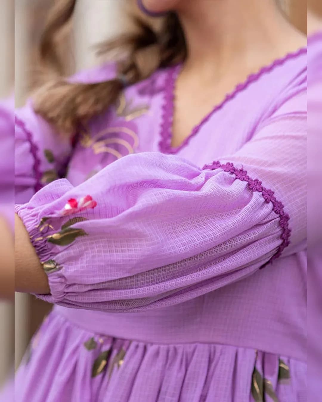 Stunning Digital Printed Kota Checks Lining Short Dress alternate view