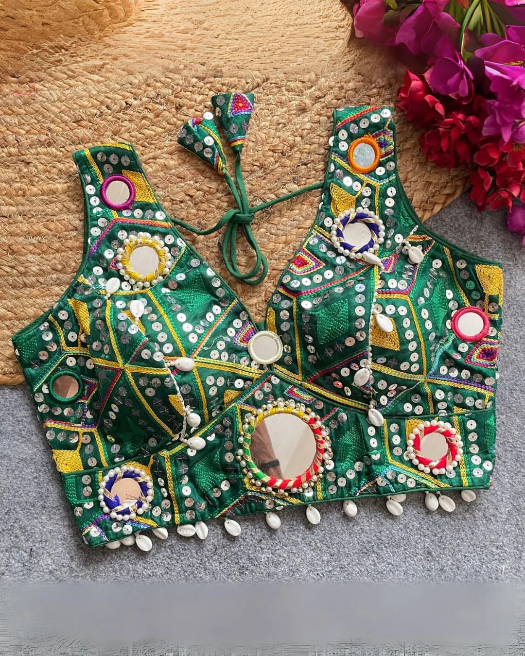Real Mirror & Kaudi Work Designer Blouse – Navratri & Partywear Collection