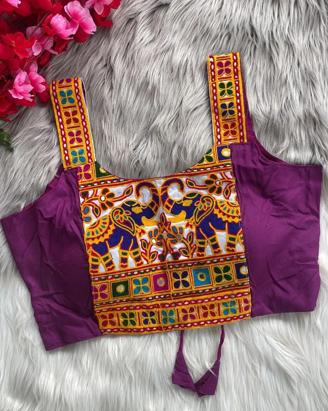 Traditional Navratri Special Halter Neck Blouse in Magic Cotton