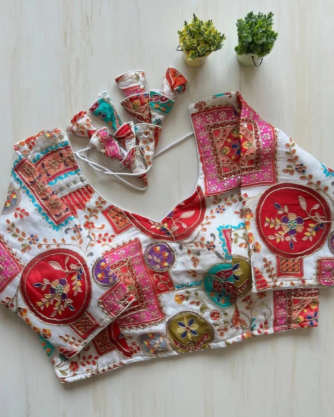 Heavy Chinon Position Print Exclusive Wedding Blouse