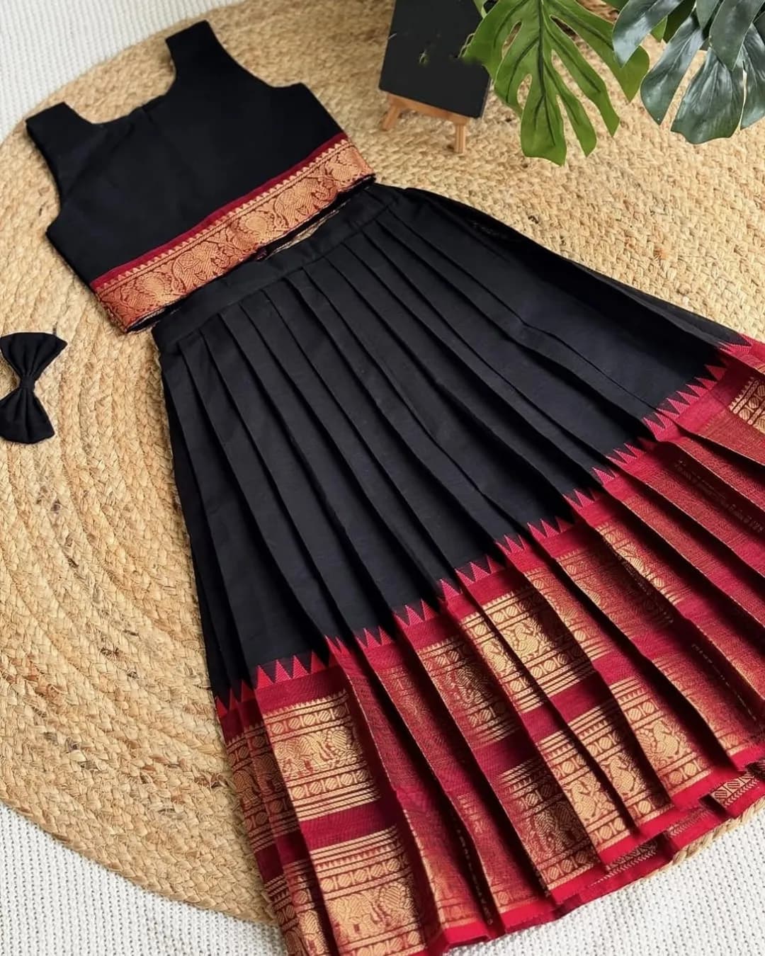 New Launch Premium Zari Weaving Silk Kids Lehenga Choli Set