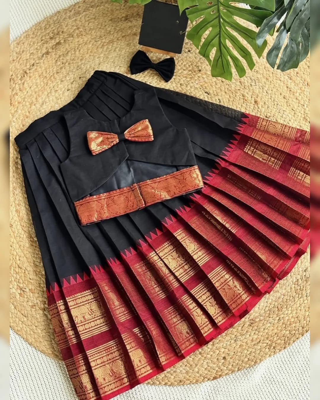 New Launch Premium Zari Weaving Silk Kids Lehenga Choli Set alternate view