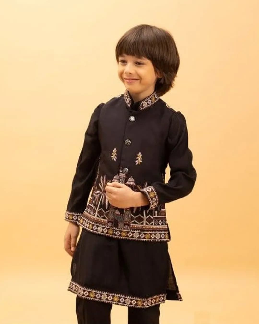 Little Couture Exclusive Kids Festival Wear – Kurta, Koti & Pant Set alternate view