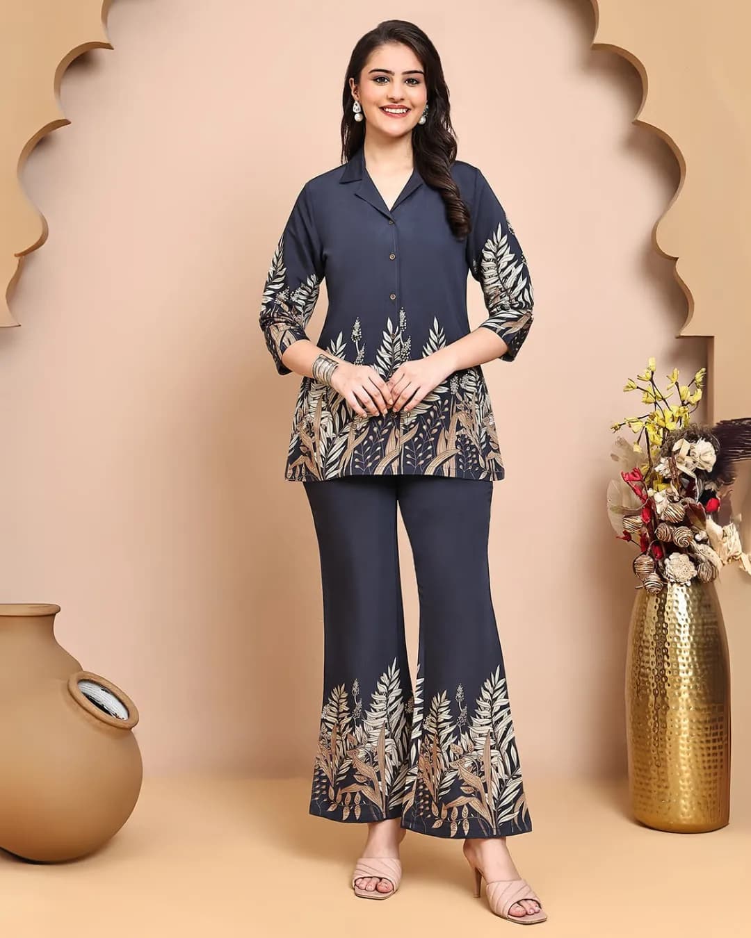 Floral Printed Premium Chanderi Co-Ord Set