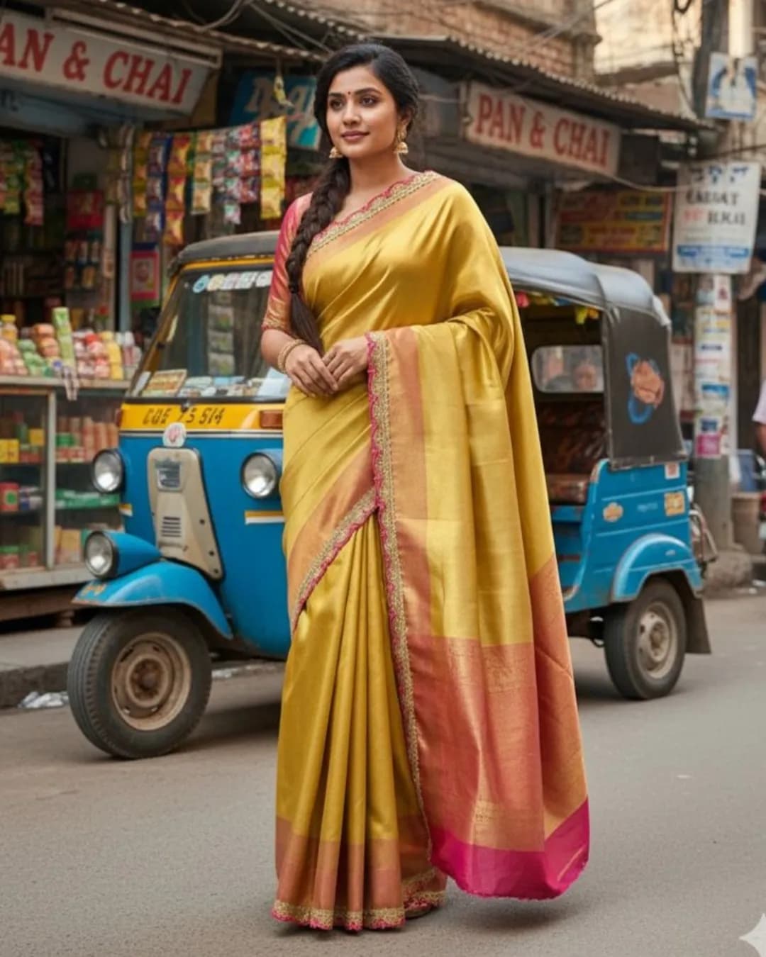 Soft Tissue Silk Saree with Rich Pallu & Brocade Blouse