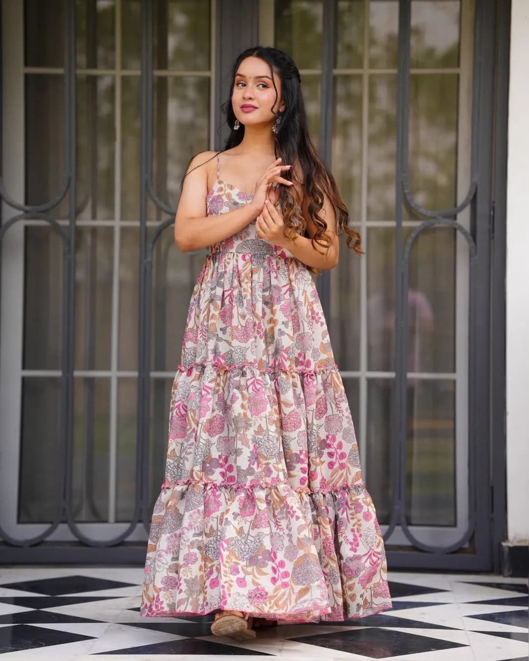 Trendy Printed Poly Rayon Dress – Lightweight & Stylish