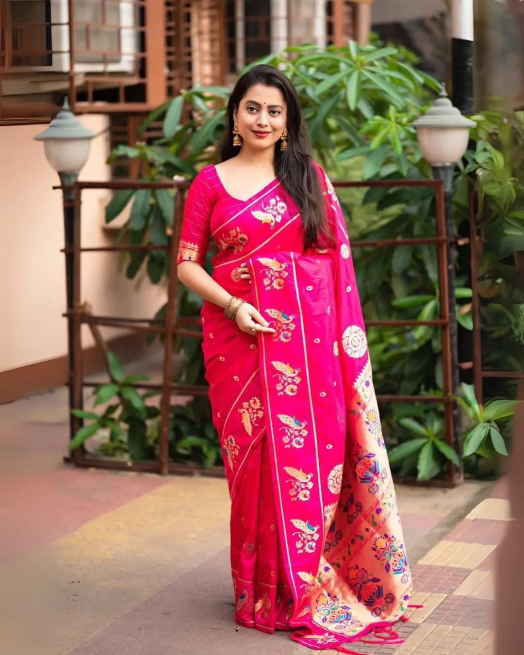 Premium Soft Banarasi Silk Saree with Rich Zari Pallu & Tassels