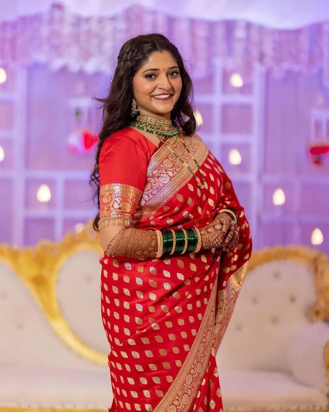 Banarasi Soft Silk Saree with Elegant Zari Work and Jacquard Border Blouse alternate view