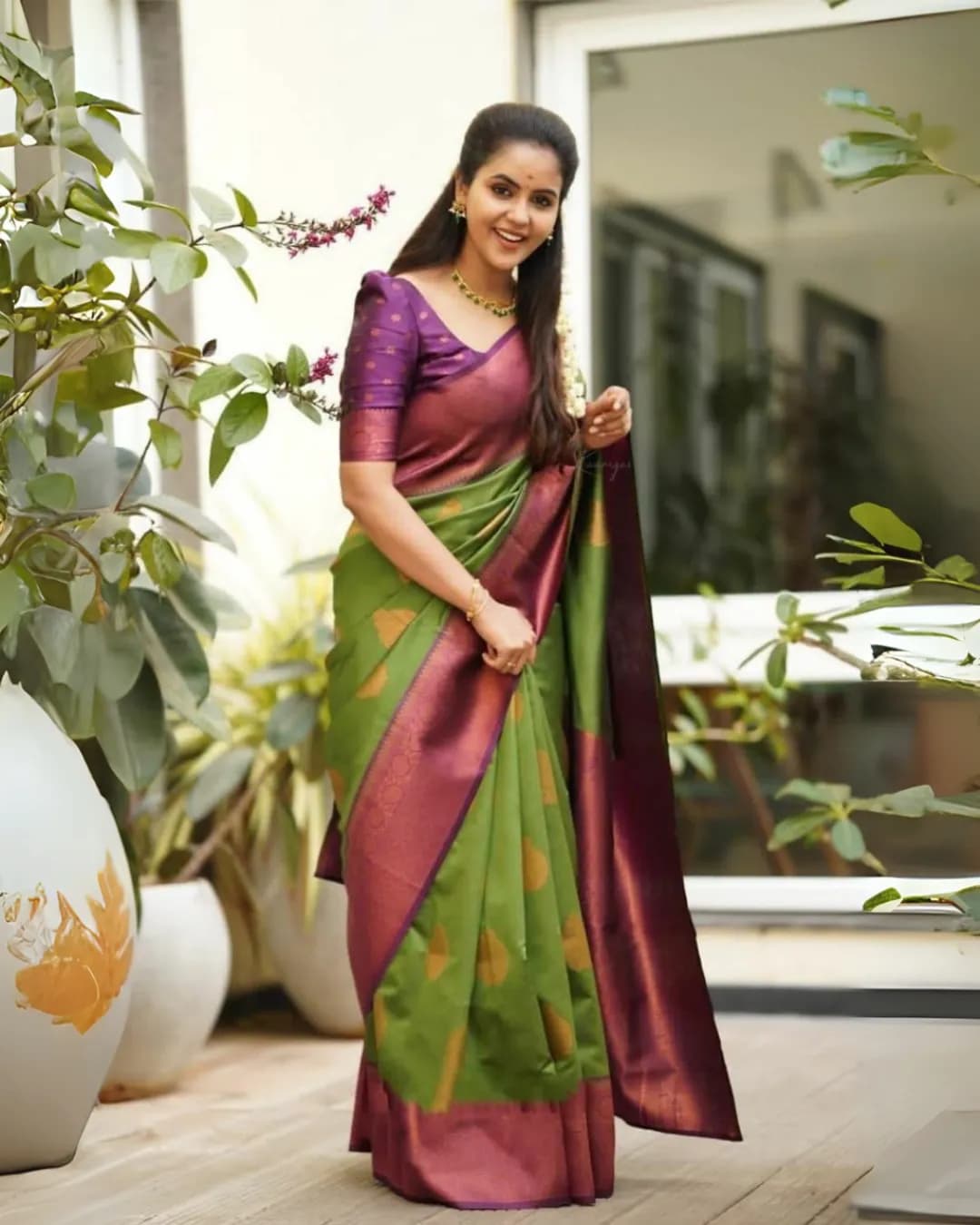 Premium Soft Lichi Silk Saree with Rich Pallu & All-Over Jacquard Weaving
