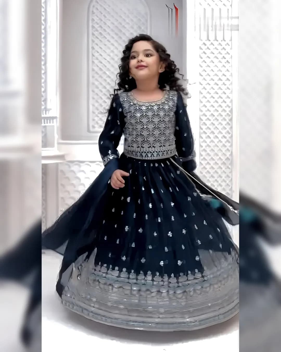 Trending Kids’ Designer Sequins Embroidered Lehenga Choli with Dupatta alternate view