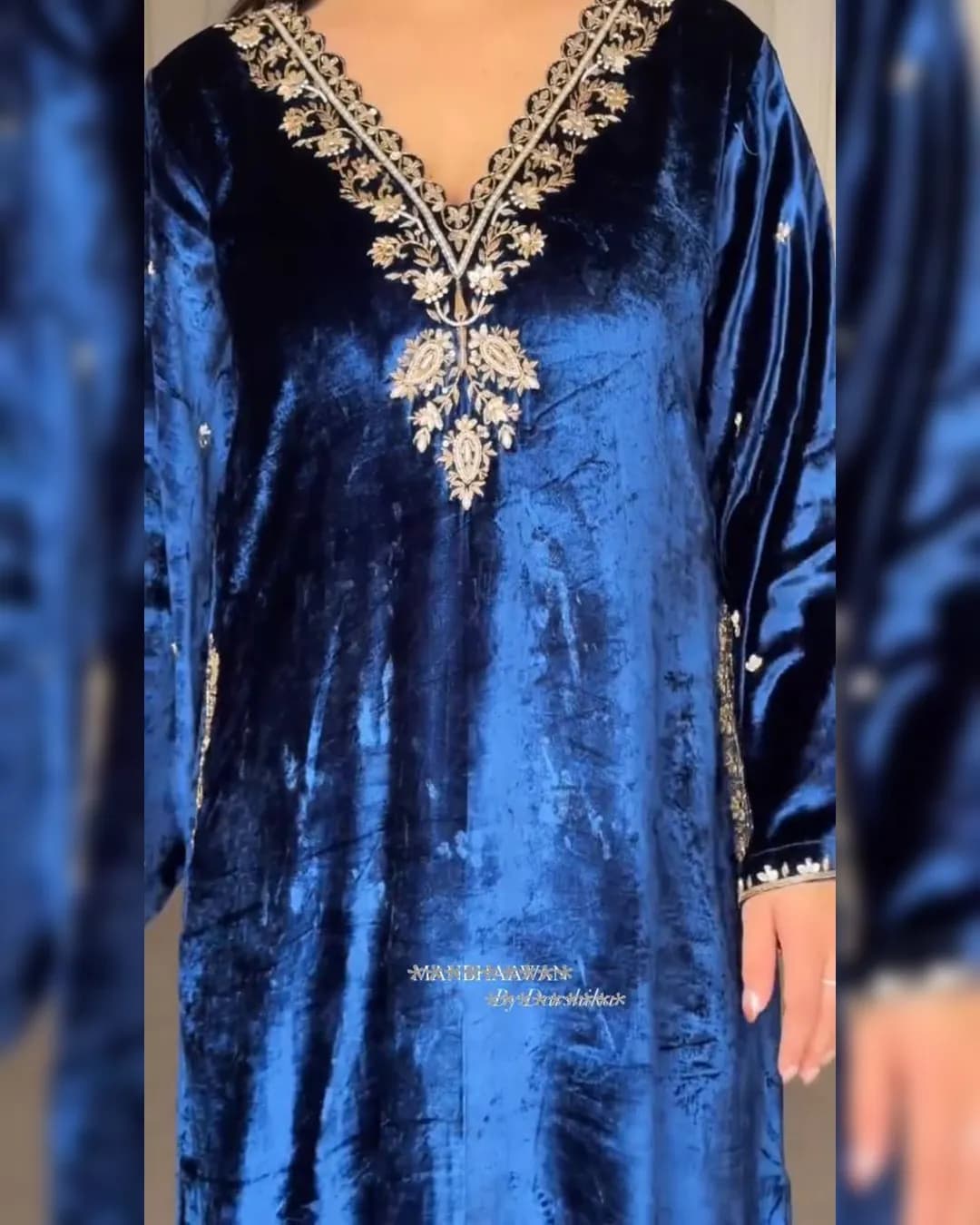 Premium Velvet Winter Collection – Exclusive 3-Piece Pant Set with Sequins Embroidery ✨❄️ alternate view
