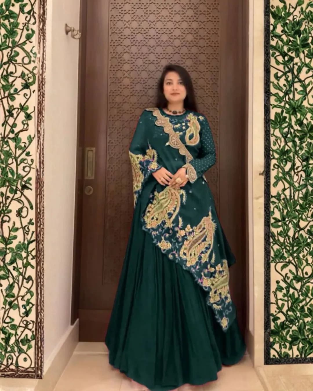 Designer Embroidered Lehenga Blouse with Shrug Set – Georgette Party Wear