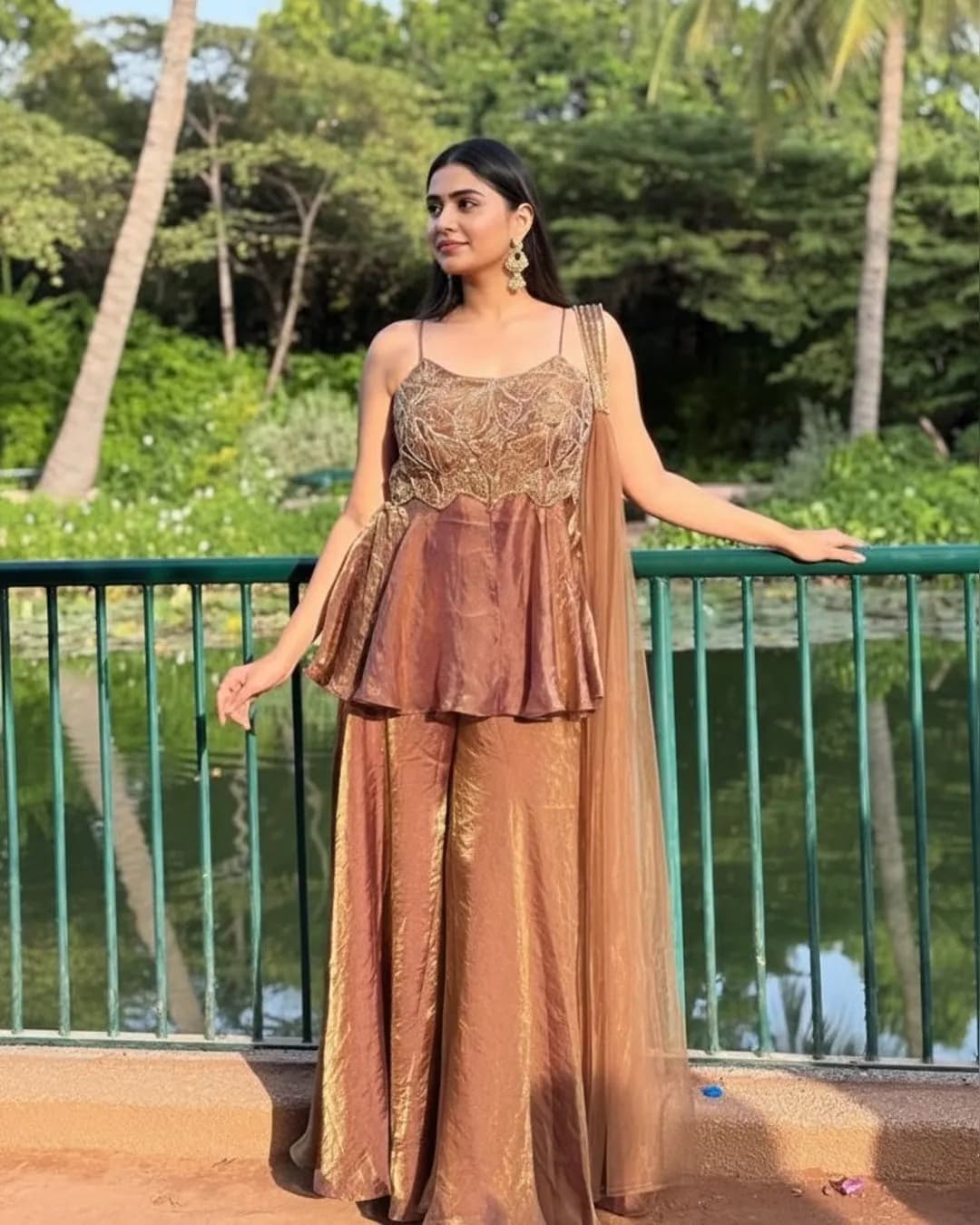 Exclusive Wedding Season Sequence Embroidered Top, Plazzo & Dupatta Set – Trendy Party Wear