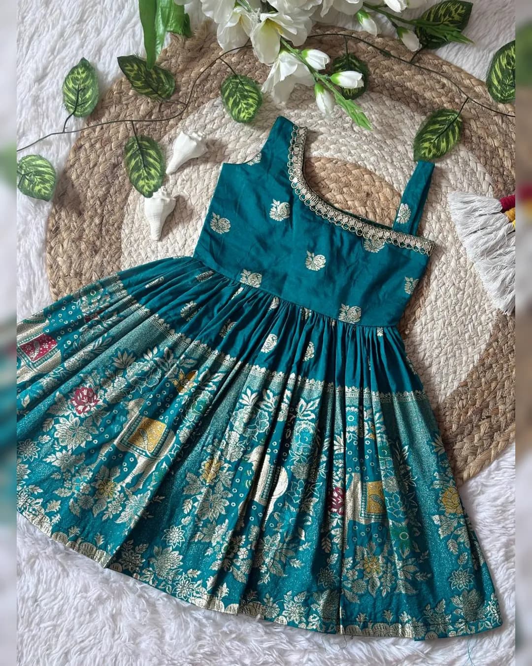 Little Kids Trending Designer Gown in Pure Cosmos Jacquard alternate view