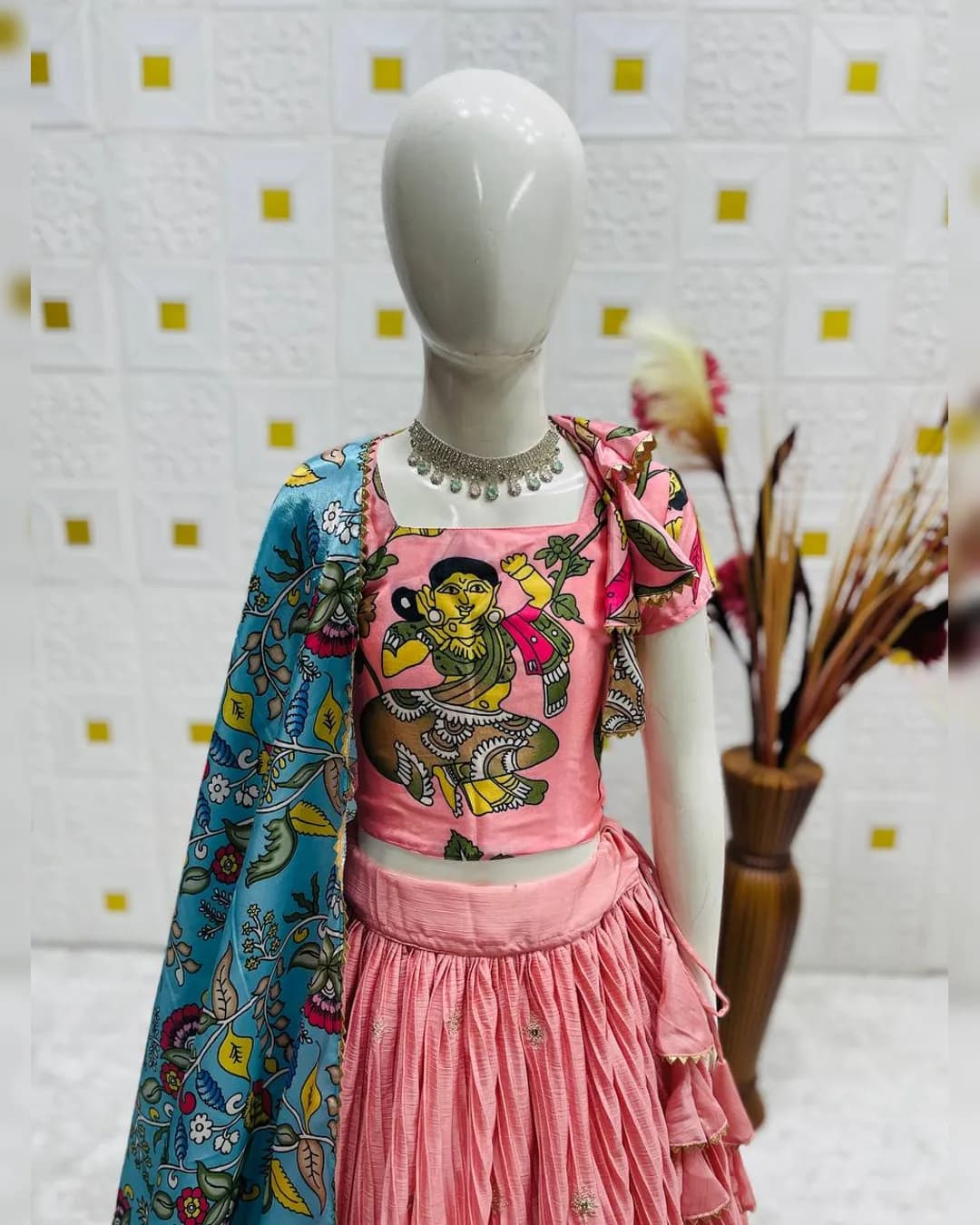 Designer Kids Lehenga Choli Set in Heavy Chinon Silk – Fully Stitched Ready to Wear alternate view