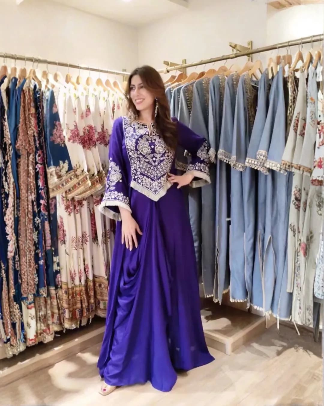 Designer Western Dhoti & Top Set with Embroidery Work – Party & Wedding Wear