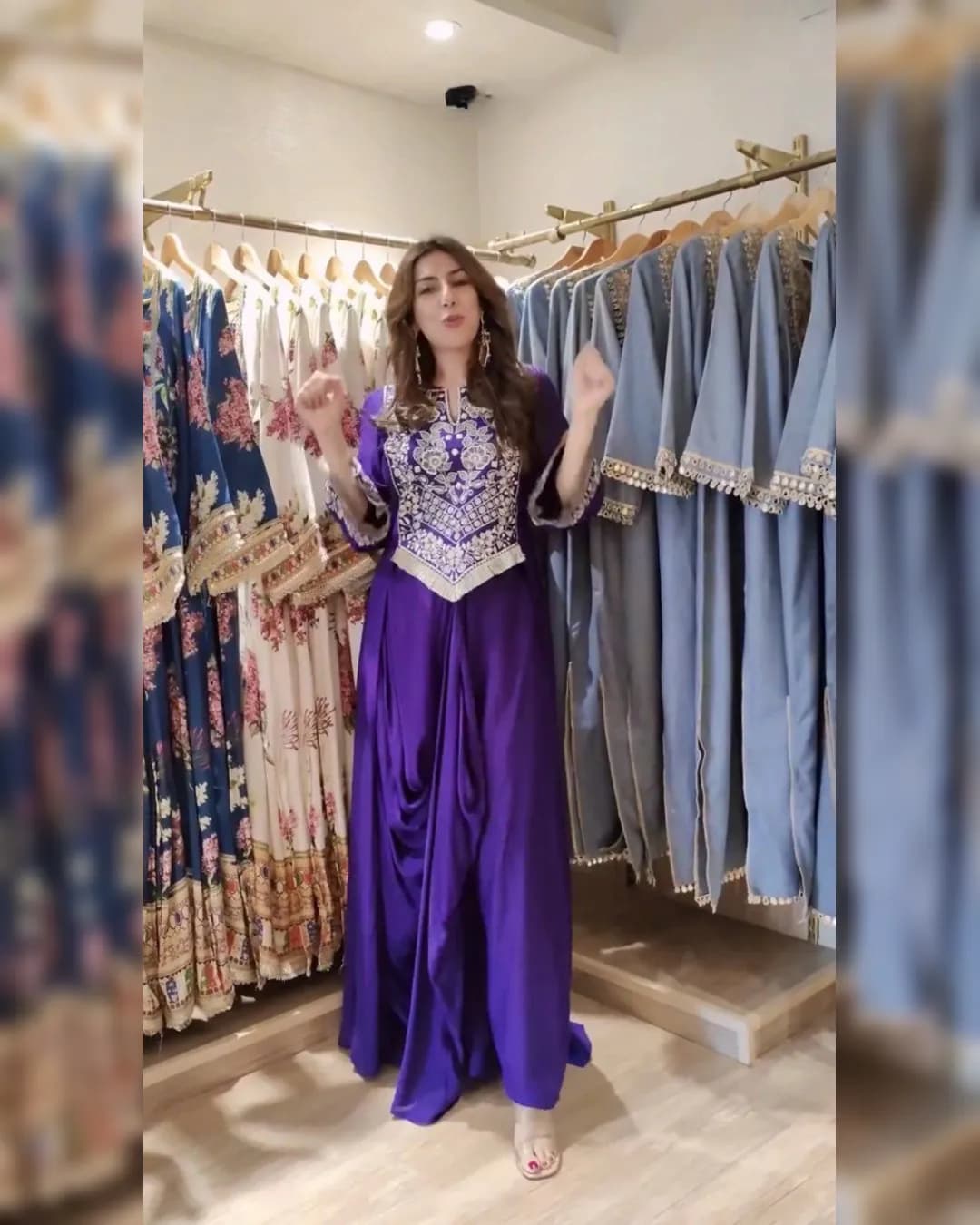 Designer Western Dhoti & Top Set with Embroidery Work – Party & Wedding Wear alternate view