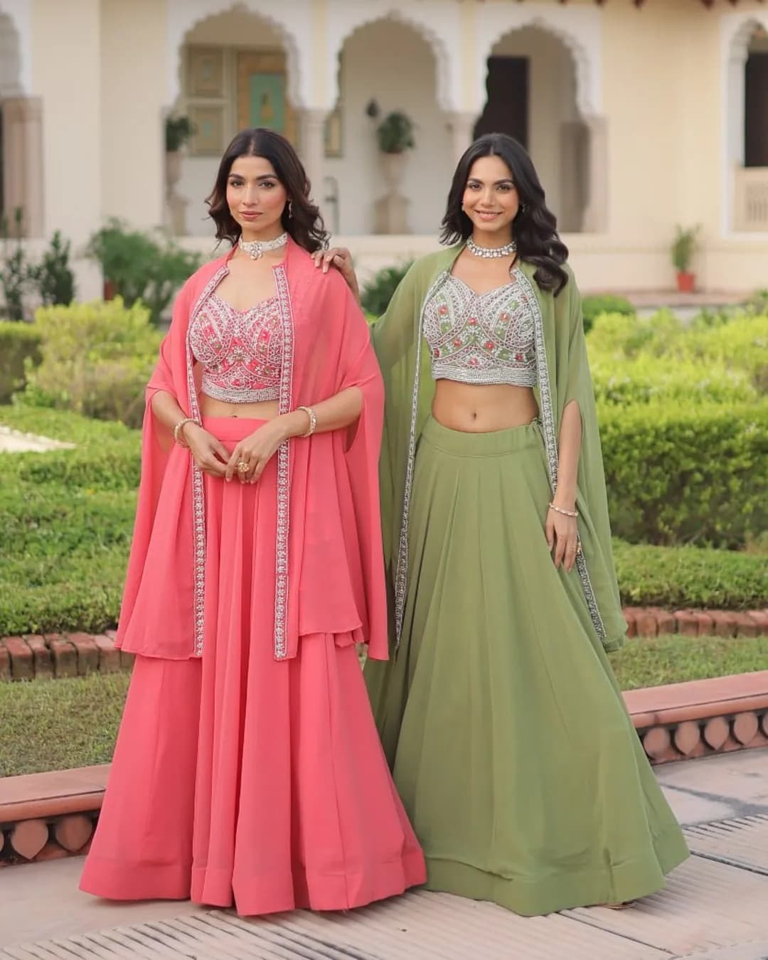 Premium Readymade Faux Georgette Lehenga Choli with Koti – Beads Embroidered Designer Set