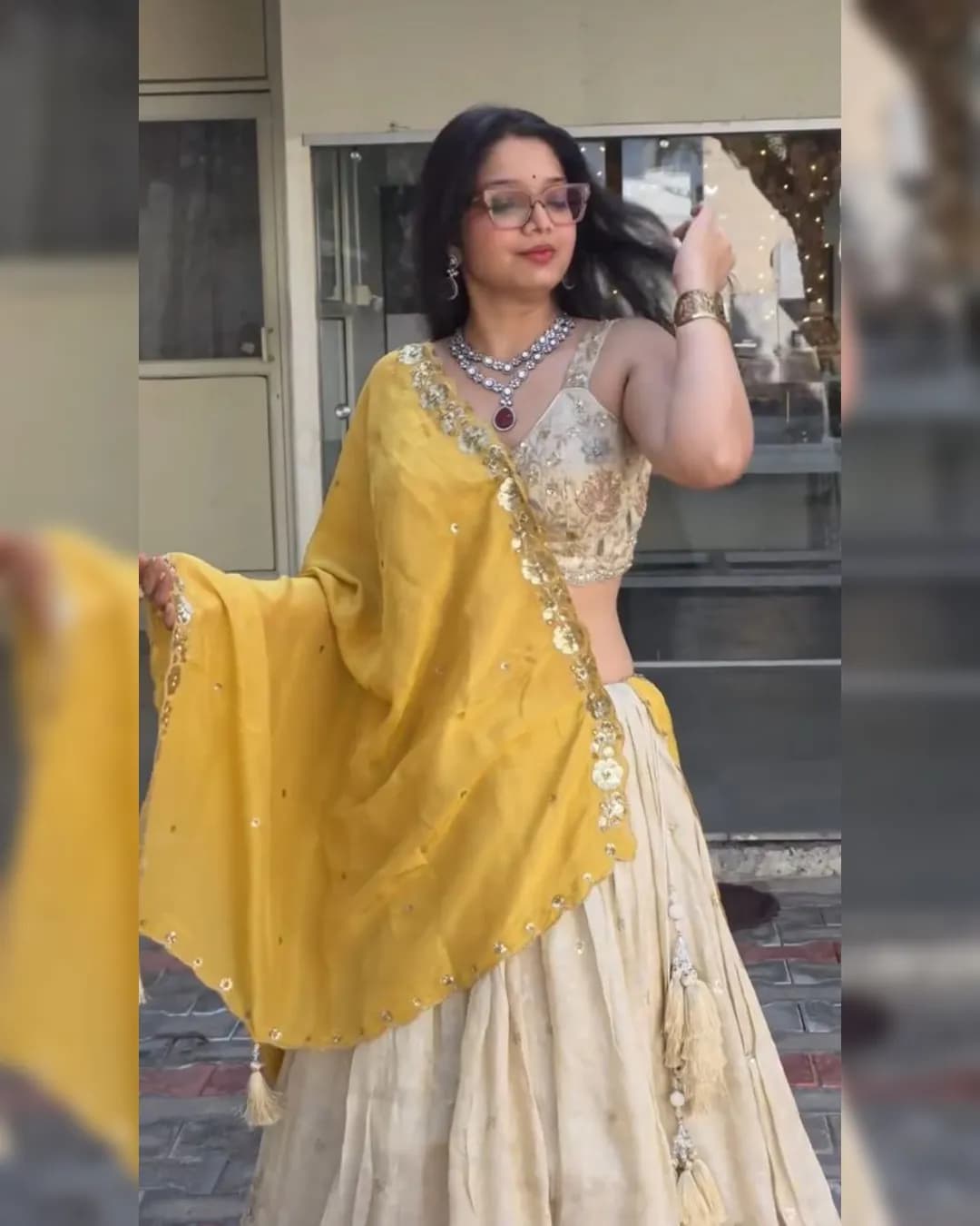 New Festival Special Chinon Lehenga Choli with Embroidered Dupatta alternate view