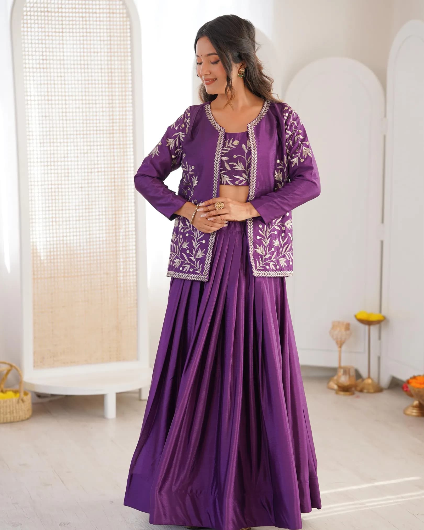 Boutique Heavy Chinon Silk Lehenga Choli with Koti – Real Model Exclusive Launch